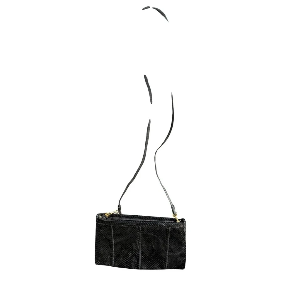 Vintage‎ Morgan Taylor Black Genuine Snakeskin Leather Bag